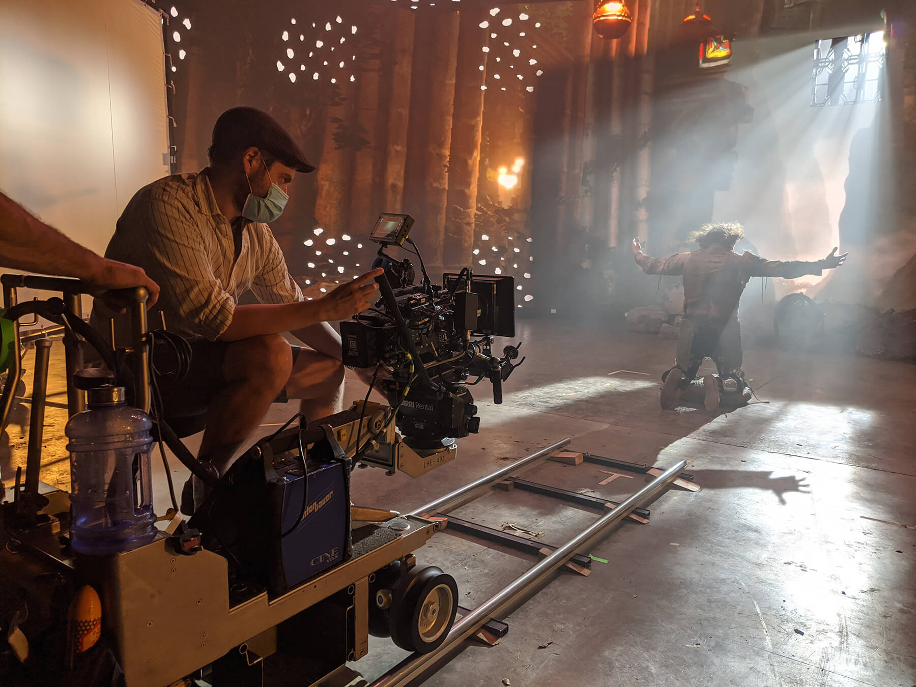Eben Bolter shoots against virtual production LED screens on the set of Percival