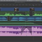 A screenshot of a computer showing lots of different colour sound waves in rows. Adobe Premiere Pro's latest gear