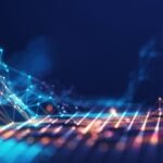 Abstract connected dots and lines