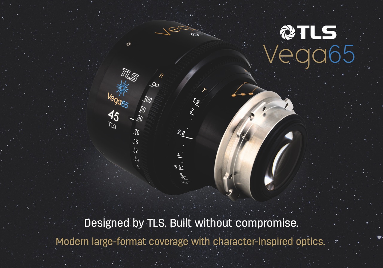 An infographic for TLS Vega65 showing a lens with a tagline underneath