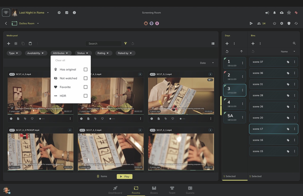 A screenshot of Mnemonica software showing stills from a video